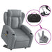 Electric Stand Up Massage Recliner Chair Light Grey Fabric