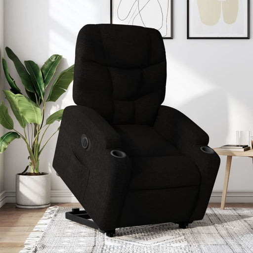 Electric Stand Up Recliner Chair Black Fabric Txbplta