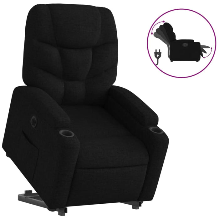 Electric Stand Up Recliner Chair Black Fabric Txbplta