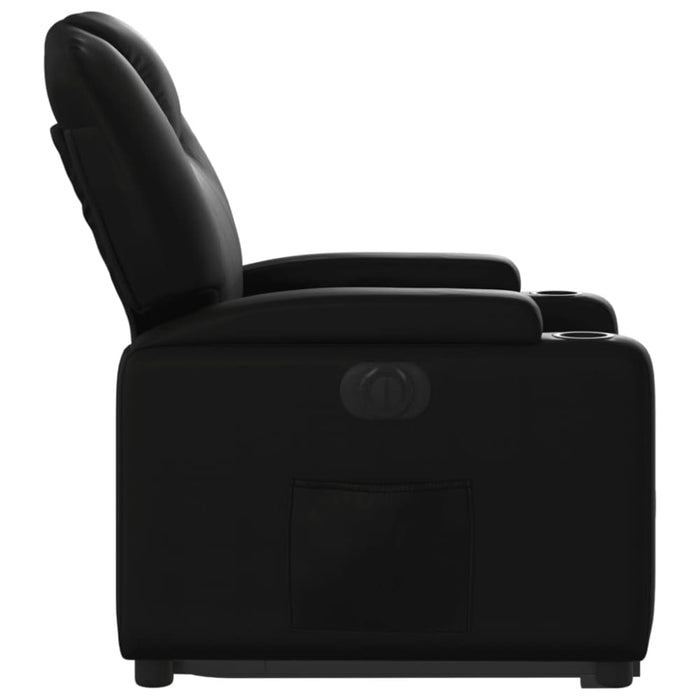 Electric Stand Up Recliner Chair Black Faux Leather Txbpppn