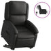 Electric Stand Up Recliner Chair Black Real Leather Txbpanl