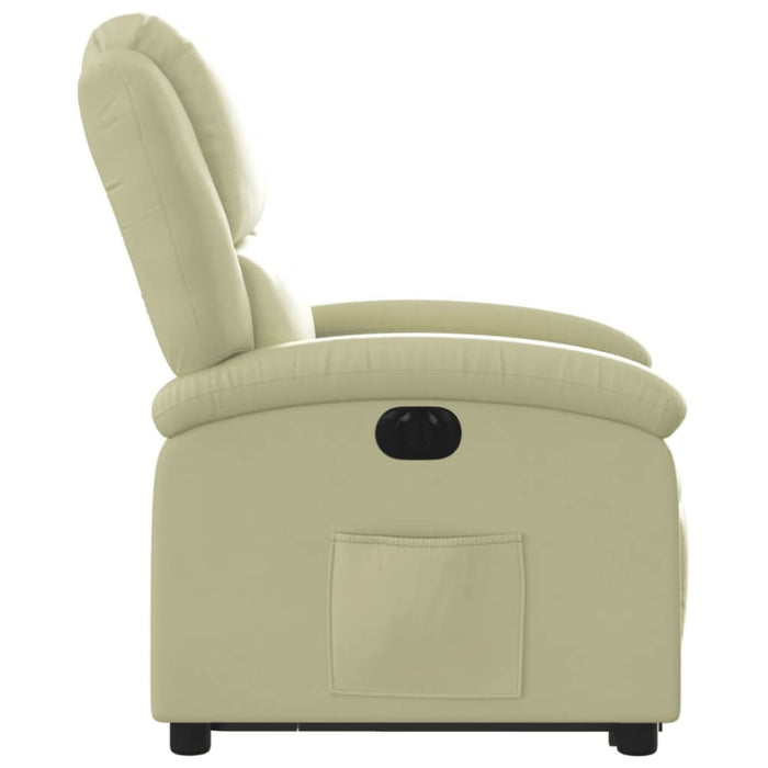 Electric Stand Up Recliner Chair Cream Real Leather Txbpani