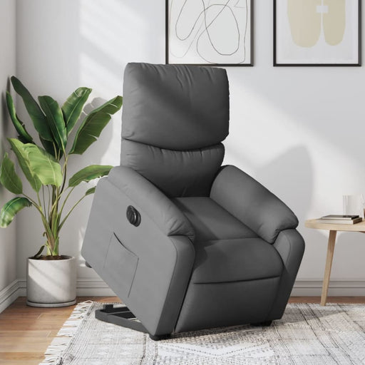Electric Stand Up Recliner Chair Dark Grey Fabric Txbpibp