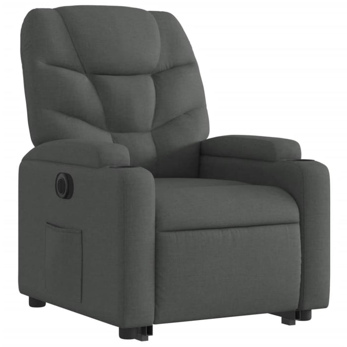 Electric Stand Up Recliner Chair Dark Grey Fabric Txbpltt