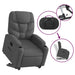 Electric Stand Up Recliner Chair Dark Grey Fabric Txbpltt