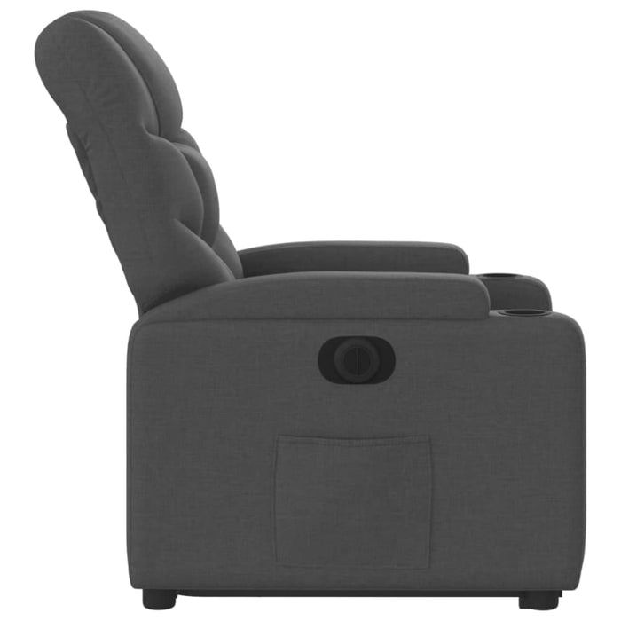 Electric Stand Up Recliner Chair Dark Grey Fabric Txbpltt