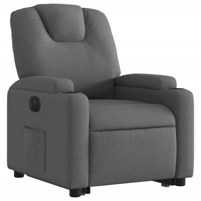 Electric Stand Up Recliner Chair Dark Grey Fabric Txbpptt