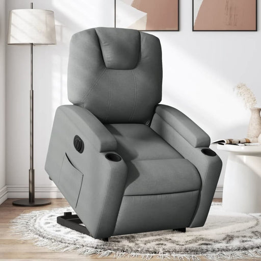 Electric Stand Up Recliner Chair Dark Grey Fabric Txbpptt