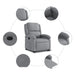 Electric Stand Up Recliner Chair Light Grey Fabric Txbpatl