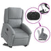 Electric Stand Up Recliner Chair Light Grey Fabric Txbpatl
