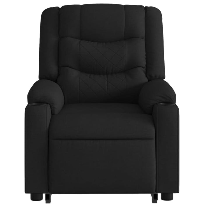 Electric Stand Up Massage Recliner Chair Black Fabric