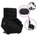 Electric Stand Up Massage Recliner Chair Black Fabric