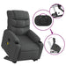 Electric Stand Up Massage Recliner Chair Dark Grey Fabric