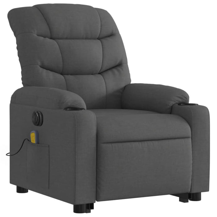 Electric Stand Up Massage Recliner Chair Dark Grey Fabric
