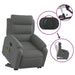 Electric Stand Up Massage Recliner Chair Dark Grey Fabric