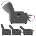 Electric Stand Up Massage Recliner Chair Dark Grey Fabric