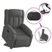 Electric Stand Up Massage Recliner Chair Dark Grey Fabric