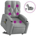 Electric Stand Up Massage Recliner Chair Light Grey Fabric