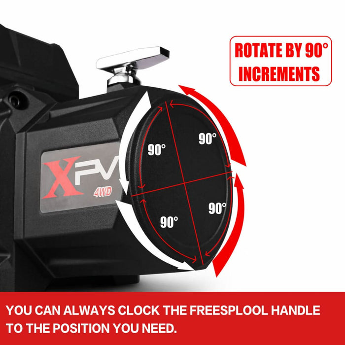 12v Electric Winch 14500lbs Synthetic Rope With 2 Pairs