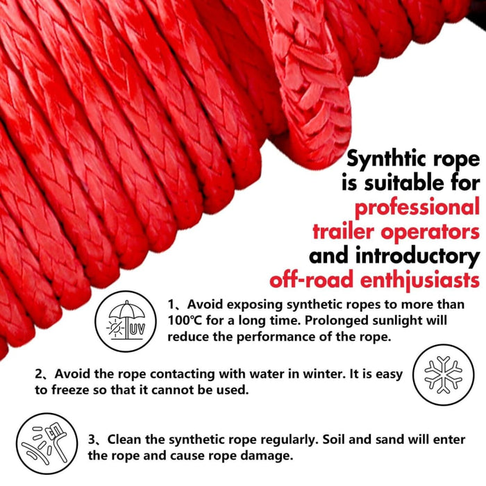 12v Electric Winch 14500lbs Synthetic Rope With Mounting