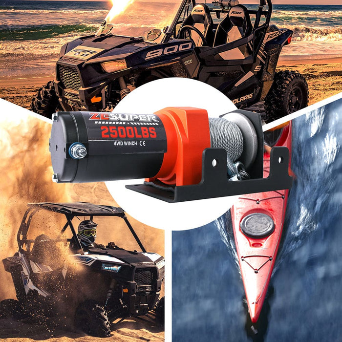 Electric Winch 2500lbs/1134kg 12v 15.2m Steel Cable Atv Utv