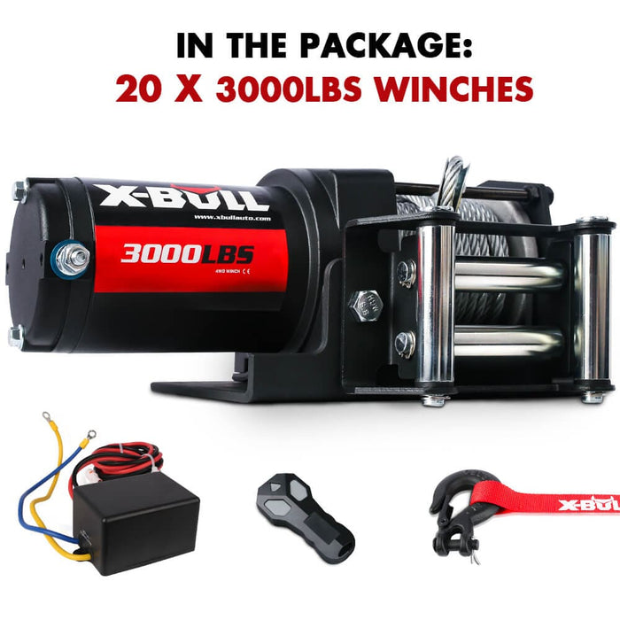 Electric Winch 3000lbs 12v Steel Cable Wireless Remote Atv