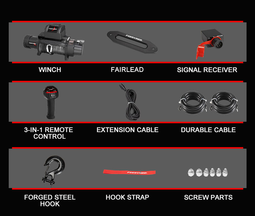 12V 13000Lbs Wireless Electric Winch Synthetic Rope