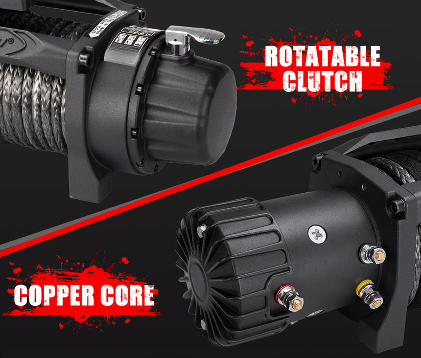 12V 13000Lbs Wireless Electric Winch Synthetic Rope