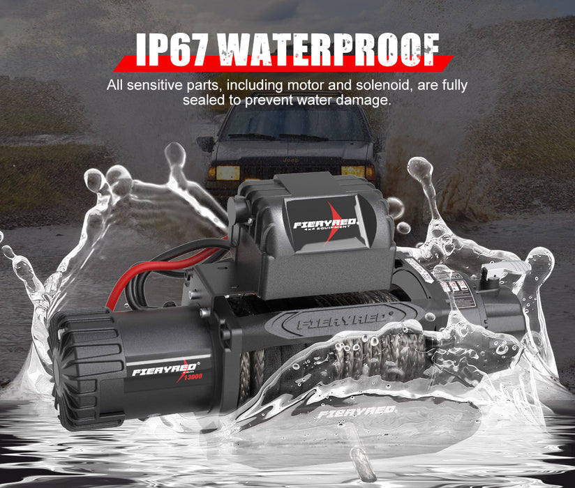 12V 13000Lbs Wireless Electric Winch Synthetic Rope