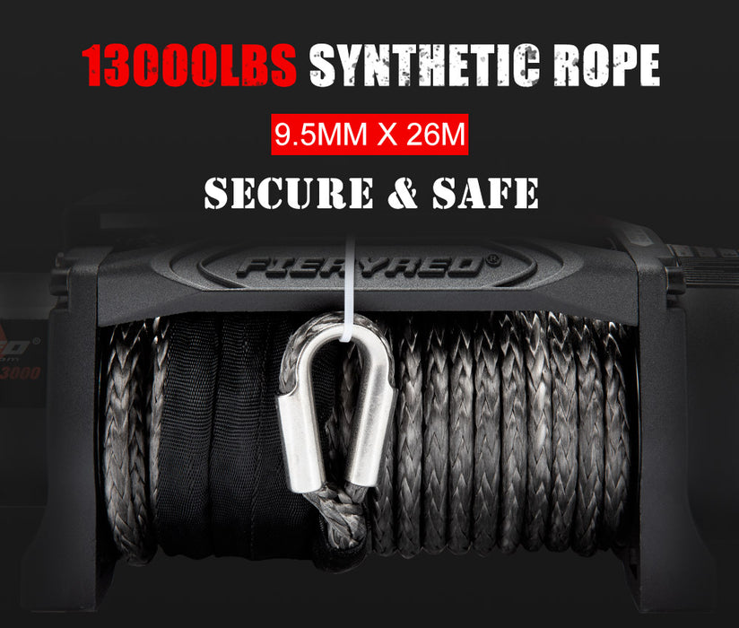 12V 13000Lbs Wireless Electric Winch Synthetic Rope