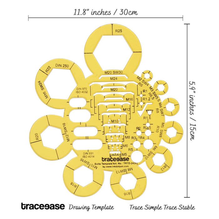 Electrical Drafting Bolts Template Drawing Stencil