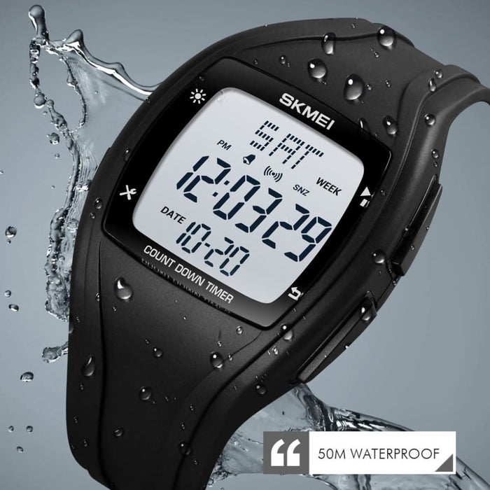 Electronic Led Display Sports Countdown Waterproof Watches