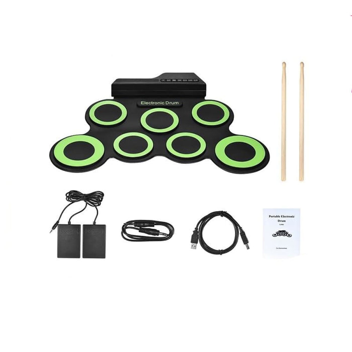 Electronic Drum Digital Usb 7 Pads Roll Up Set Silicone