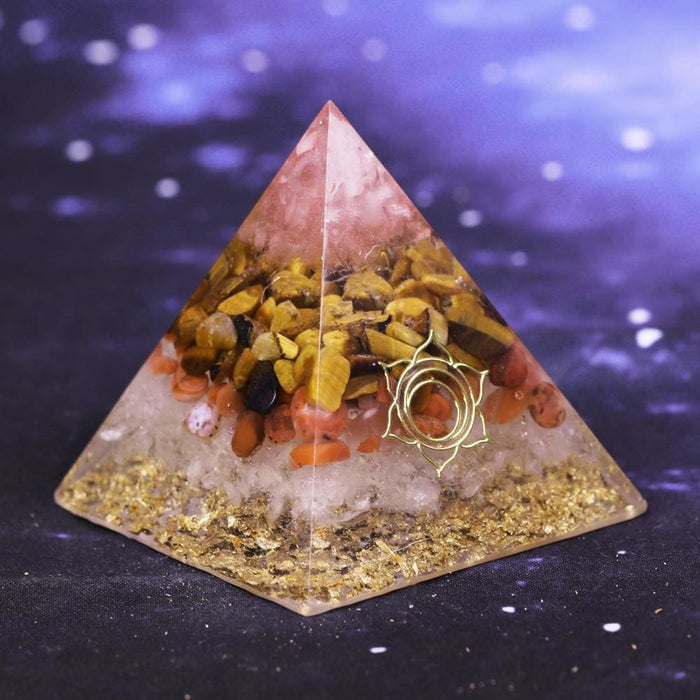 Elite Orgone Pyramid Tiger Eye Crystal For Energy Generator