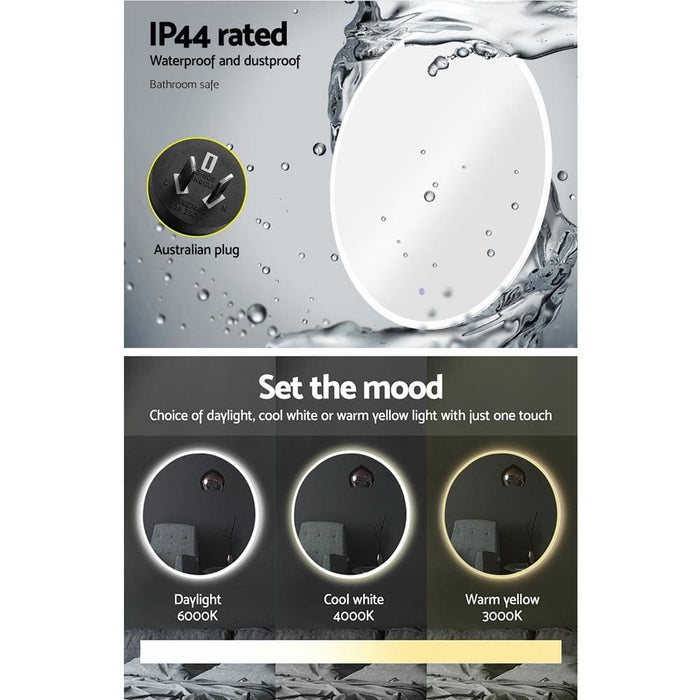 Embellir 70cm Led Wall Mirror with Light Bathroom Decor