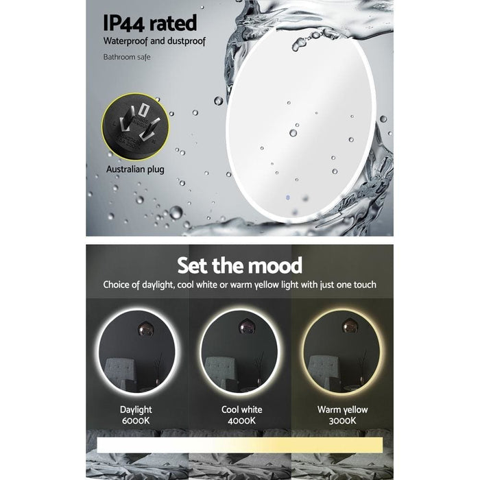 Embellir Led Wall Mirror Bathroom Light 80cm Decor Round