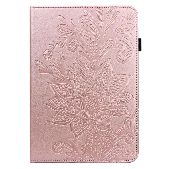 Embossed Lace Flower Pattern Leather Tablet Case For Ipad