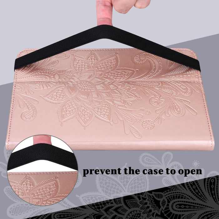 Embossed Lace Flower Pattern Leather Tablet Case For Ipad