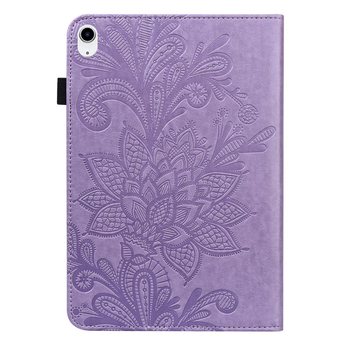 Embossed Lace Flower Pattern Leather Tablet Case For Ipad