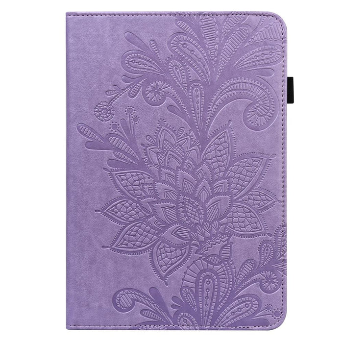 Embossed Lace Flower Pattern Leather Tablet Case For Ipad