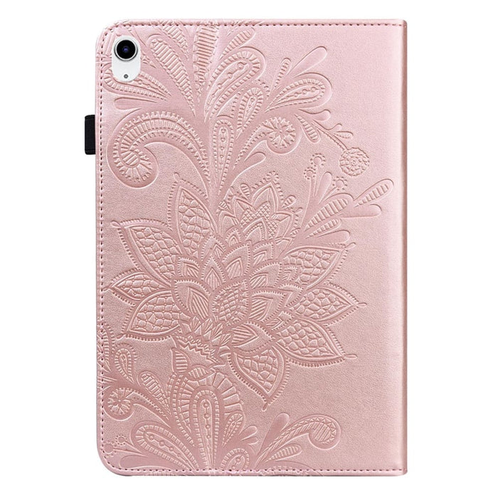 Embossed Lace Flower Pattern Leather Tablet Case For Ipad