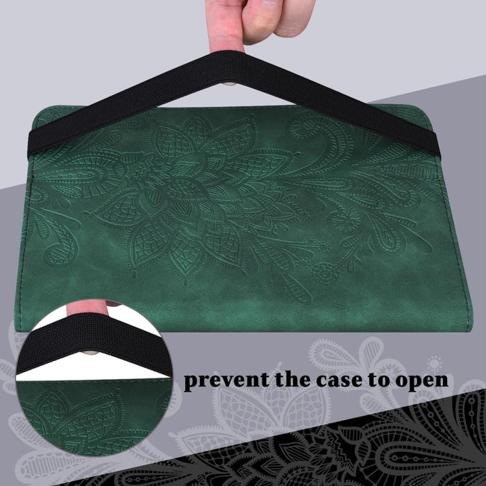 Embossed Lace Flower Pattern Leather Tablet Case For Ipad