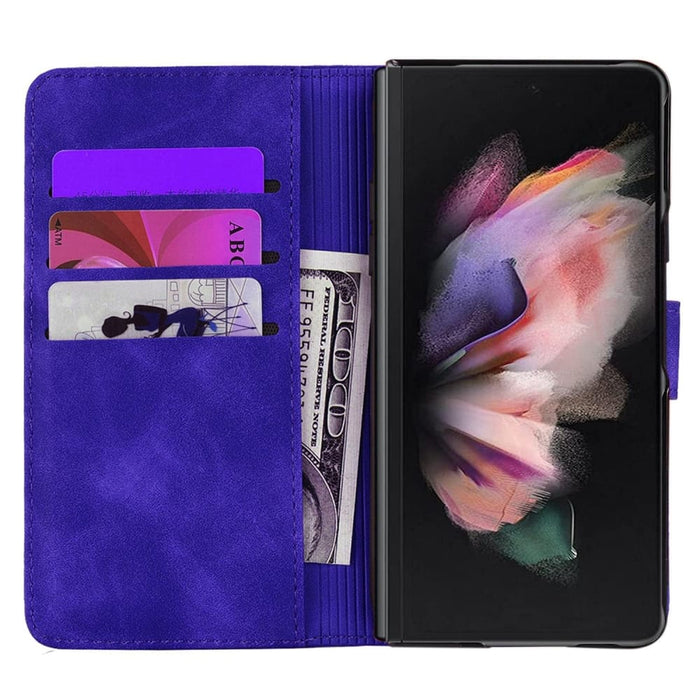 Embossed Mandala Leather Phone Case Dual Fold Design