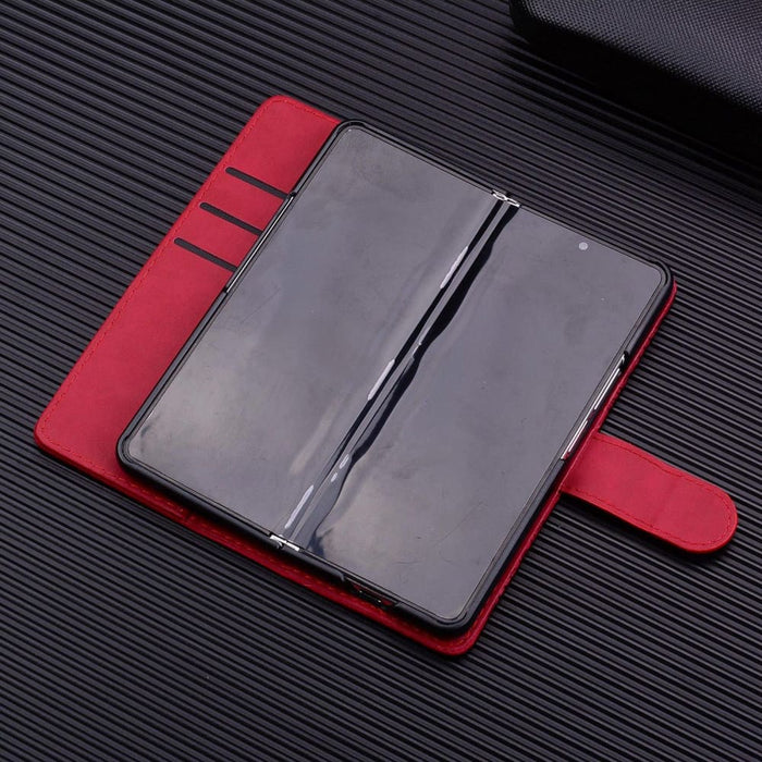 Embossed Mandala Leather Phone Case Dual Fold Design