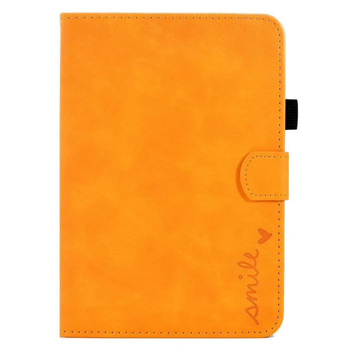 Embossed Smile Flip Tablet Leather Smart Case