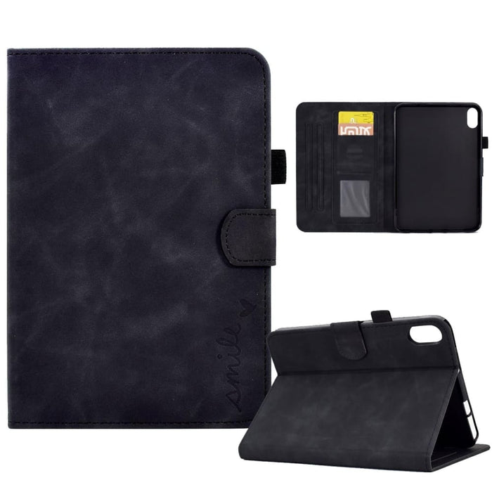 Embossed Smile Flip Tablet Leather Smart Case