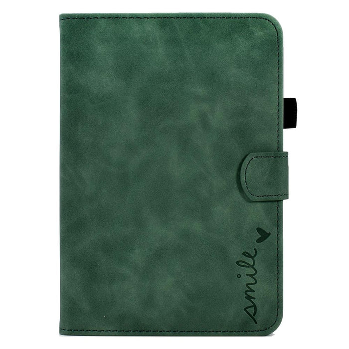 Embossed Smile Flip Tablet Leather Smart Case