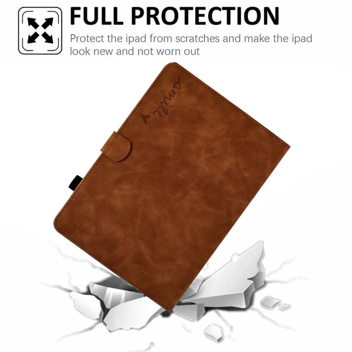 Embossed Smile Flip Tablet Leather Smart Case