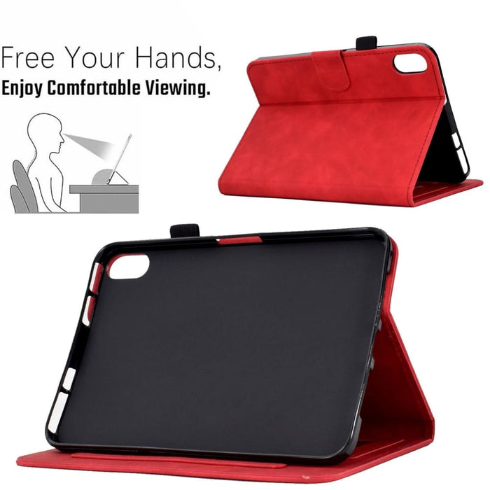 Embossed Smile Flip Tablet Leather Smart Case