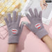 Embroidered Smiley Bear Touch Screen Gloves